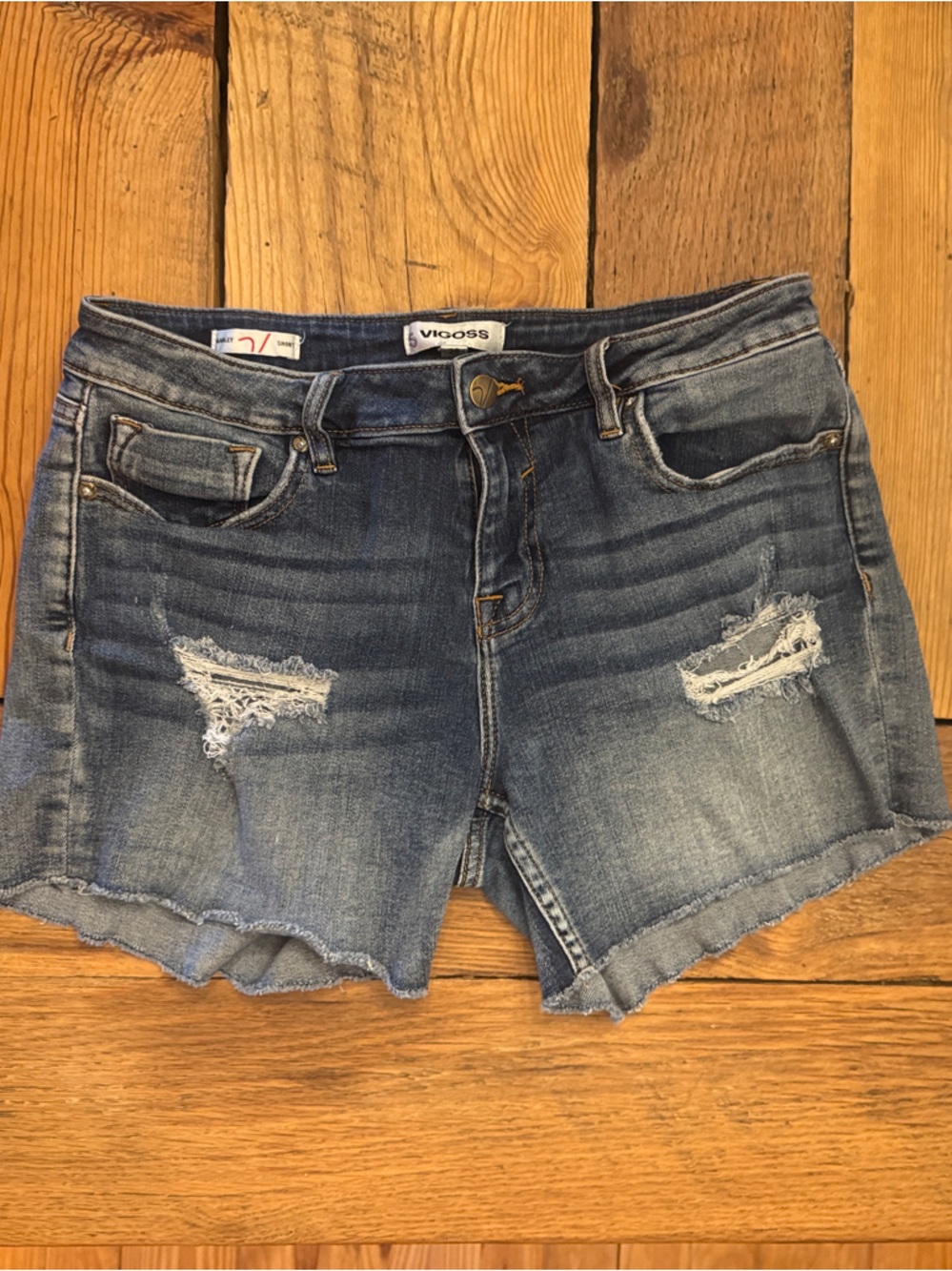 Vigoss Women's Distressed Blue Jean Shorts